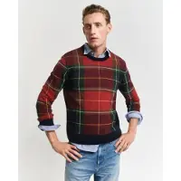 Gant für Herren. 8030223 Karierter Pullover rot (L), Lässig, Wolle