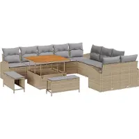 vidaXL Garten-Sofa-Set 13 Stk. 12-Sitzanzahl Beige