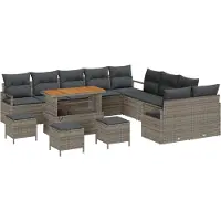 vidaXL Garten-Sofa-Set 14 stk. 13-Sitzanzahl Grau
