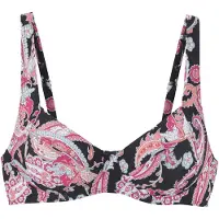 Sunseeker Bikini-Oberteil in Schwarz/ Pink - 44E-Cup