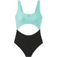 LASCANA Badeanzug ACTIVE, Damen, Gr. 38, N-Gr, schwarz (schwarz, mint), Recycling-Polyamid, Xtra Life LYCRA, Colorblocking, Badeanzüge Badeanzug, mit modischem Cut-Out