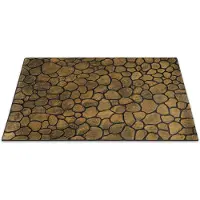 Wecon Home Fußmatte "Desert Pebble", gold (gold braun), B:40cm H:4mm L:60cm, Gummi, Teppiche, Fußmatte, Gummi, pflegeleicht, abwaschbar, rutschfest, Stein-Muster