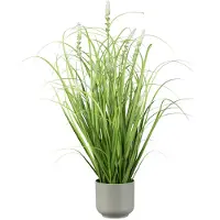 Creativ Green Kunstgras "Grasbusch mit Salvienblüten", grün, H:60cm, Kunststoff, Kunstpflanzen, Kunstgras, mit detailgetreuen Blüten und Grashalmen