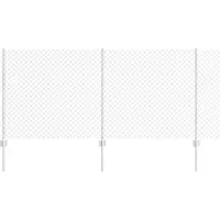 vidaXL Maschendrahtzaun mit Pfosten 10 x 1 m Verzinkter Stahl Silber