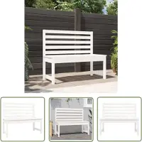 The Living Store Gartenbank Weiß 109 cm Massivholz Kiefer