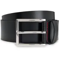HUGO für Herren. 50541171 Olpian Gürtel schwarz (90 cm), Lässig, Leder