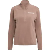 Adidas Sweatshirt TERREX "MULTI ESSENTIALS 1/2 ZIP FLEECEOBERTEIL", Damen, Gr. XS, beige (trace braun), Obermaterial: 100% Polyester, angesetztes Bündchen, Sweatshirts Sweatshirt