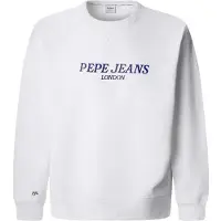 Pepe Jeans für Herren. PM582922 Sweatshirt Tadeo weiß (XL), Lässig, Baumwolle
