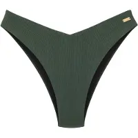 Copenhagen Studios Bikini-Hose "Nela", Damen, Gr. 42, N-Gr, grün (dunkelgrün), Rippware, Recycling-Polyamid, strukturiert, unifarben, Badehosen Bikini-Hose, in V-förmiger Schnittform