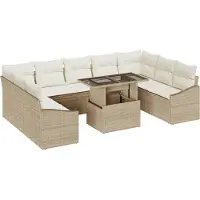 vidaXL Garten-Sofa-Set 10 stk. Beige und Creme