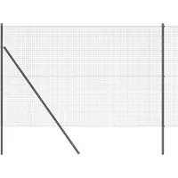 vidaXL Geschweißter Drahtzaun, bodenverankert 50 x 1,4 m Grau Netz