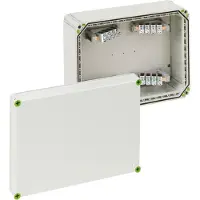 Spelsberg 49047001 Abzweigkasten, Schutzart IP65, max. Leiterquerschnitt 702, Schlagfestigkeit IK08, Schutzklasse II, Bemessungsisolationsspannung