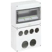 Spelsberg 73192401 Steckdosenleergehäuse, grau, Schutzart IP44, 12 TE, Schlagfestigkeit IK08, Schutzklasse II, Bemessungsisolationsspannung 400V AC