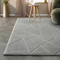Wecon Home Teppich "Unplugged, auch in quadratischer Form", grau, B:80cm H:10mm L:150cm, Polypropylen, Teppiche, Teppich, Kurzflor, Hoch Tief Struktur, gewebt, Wohnzimmer, Schlafzimmer, modern