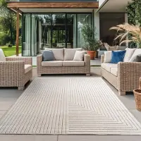 Ayyildiz Teppiche Outdoorteppich "NOVA 1202", rechteckig, 5 mm Höhe, Läufer, In und Outdoor, Hoch Tief Effekt, Wohnzimmer, Aussenbereich