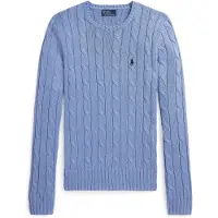 Ralph Lauren für Damen. 211971869009 Pullover aus Baumwolle mit Zopfmuster in Blau (M), Lässig, Klassisch, Langarm