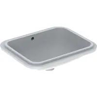 Geberit Unterbau-Waschtisch VariForm 53x44cm, o HL, m Ü, re, US glas. / we.