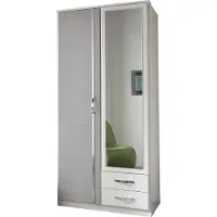 Wimex Kleiderschrank "Duo", grau (weiß, betonfarben lichtgrau), B:90cm H:198cm T:58cm, Schränke, Kleiderschrank