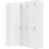Wimex Schranksystem "Münster", weiß, H:225cm T:54cm, Holzwerkstoff, Schränke, Schranksystem, Mehrzweckschrank