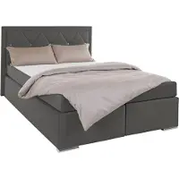Home affaire "ALFIE, Polsterbett wahlweise mit Bettkasten, Samtvelours-Bezug" mit Bonnell-oder Taschenfederkernmatratze H2,H3, H4, 120/140/180x200cm