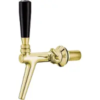 Ich-zapfe Zapfhahn, Kompensatorhahn, Bierzapfhahn, Schankhahn aus Chromnickelstahl mit Edelstahl Kompensator, Goldfarben