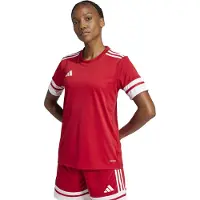 Adidas Fußballtrikot PERFORMANCE "SQUADRA 25 TRIKOT", Damen, Gr. S, rot (team power rot 2, weiß), Obermaterial: 100% Polyester, Rundhals, Trikots Fußballtrikot