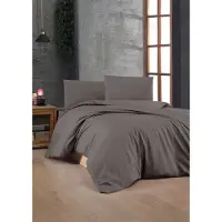 L'essentiel Maison , Anthracite, Bettwäsche-Set, Anthrazit, 100 % BAUMWOLLE RANFORCE, 140 x 200 cm