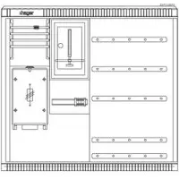 Hager ZAF102BF8 Festplatzverteilerschrank, KVS, Größe 2, ortsfest, bis 80A, mit Zählerplatz