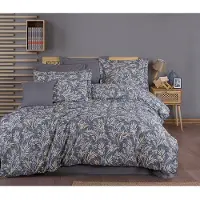 L'essentiel Maison , Tuğba, Ranforce King-Size-Bettbezug-Set (FR), Grau, 100 % BAUMWOLLE RANFORCE, 240 x 220 cm