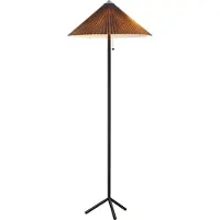 Markslöjd Stehleuchte Plisado, grau, Eisen/Stoff, Höhe 140 cm