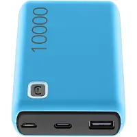 Cellularline Power Bank ESSENCE 10000 Portables Akkuladegerät zu 10000 mAh, 10000 mAh, Lithium Polymer (LiPo), 12 W, Blau