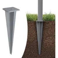 Songmics Erdanker, Bodenanker für Standpfosten von Seitenmarkisen, Erdnagel, nur für Seitenmarkisen mit Stahl-Standpfosten geeignet, grau ASG501Y01