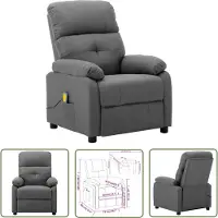 The Living Store Massagesessel Hellgrau Stoff