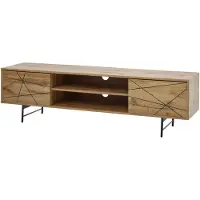 Wohnling Lowboard Holz Eiche-Nachbildung 160x45x40 cm TV-Kommode mit zwei Türen TV-Schrank Hoch Fernsehtisch Fernsehschrank Modern Fernsehkommode Wohnzimmer
