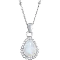 Elli Halskette Mondstein Tropfen Kugelkette 925 Silber Elli Silber