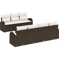 vidaXL Gartensofa-set 8 stk. Braun Poly-Rattan