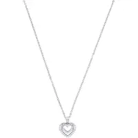 Amor Kette mit Anhänger für Damen, Sterling Silber 925, Zirkonia (synth.) Herz amor Silber
