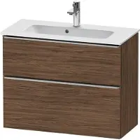 Duravit D-Neo Waschtischunterbau wandhängend, Compact, 810x625x372mm, 1 Auszug, 1 Schubkasten, mit Griff Edelstahl gebürstet, DE4369070210000