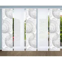 HOME in green Schiebegardine "SPIRO" Gr. 1, grau, B:60cm H:245cm, Polyester, Gardinen, Schiebegardine, SET DIGITALDRUCK,BAMBUSOPTIK RECYCELT