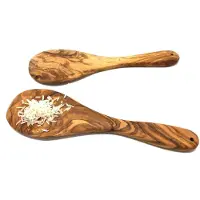 Olivenholz-Erleben Reislöffel "Reislöffel aus Olivenholz", braun, L: 20cm, Edelstahl, Massivholz, Kochlöffel, Reislöffel, Reislöffel zum Portionieren, Servieren und Mischen von Reis