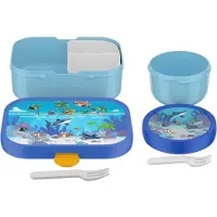 Mepal Lunchbox "Obst- und Bentobox Campus (2025) 300 & 750 ml 2er Set", bunt (tropical ocean), B:2cm H:2cm L:2cm, Kunststoff, Lebensmittelaufbewahrungsbehälter, Lunchbox, Spülmaschinengeeignet