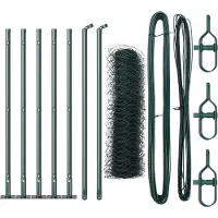vidaXL Sechseckzaun mit Betonsockel 10 x 0,8 m PVC-beschichteter Stahl