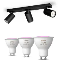 Philips Hue Kosipo Spot 3er-pack In Schwarz + Farbfähige Gu10-lampe