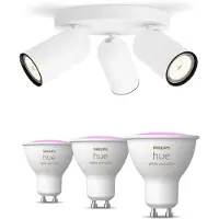 Philips Hue Pongee Spots 3er-pack In Weiß + Gu10- Farbfähige Lampen