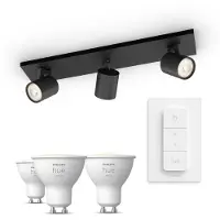 Philips Hue Runner Spot 3er-pack In Schwarz + Dimmschalter + Gu10 Weiße Lampen
