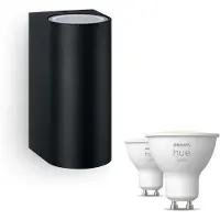 Philips Hue Nightingale Wandleuchte In Schwarz + Weiße Gu10 Lampen