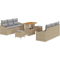 vidaXL Garten-Sofa-Set 9 Stk. 8-Sitzanzahl Beige