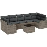vidaXL Gartensofa-set 8 stk. 7-Sitzanzahl Grau