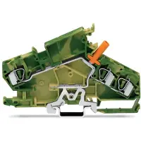 Wago 282-868 3-Leiter-Schutzleiterklemme,6 mm2,mit berührungssicherer Prüfbuchse,grün-gelb 282868 - 20 Stück