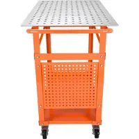 Sans marque Mobiler Werkbank auf Rollen – Laswerkbank aus Kohlenstoffstahl – 91,4x61cm – 272kg Tragfähigkeit – Mit Aufbewahrung & Werkzeughaken
